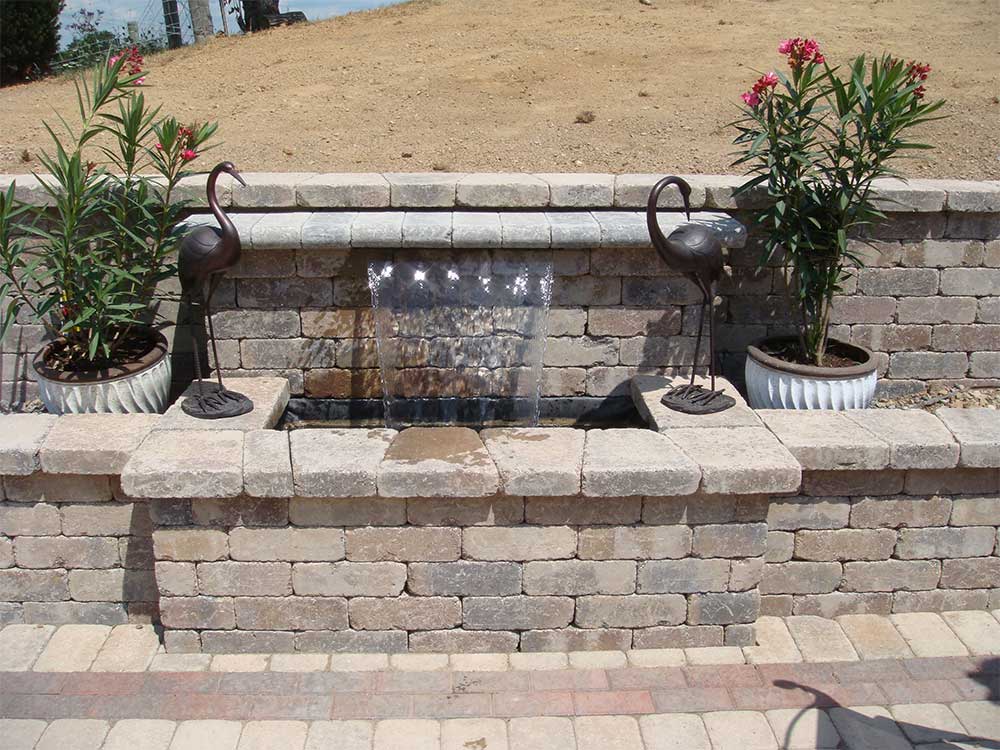 Retaining Wall w/ Waterfalls