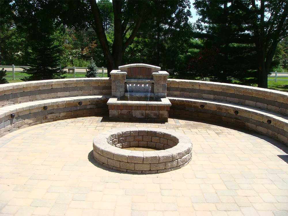 Retaining Wall w/ Waterfalls